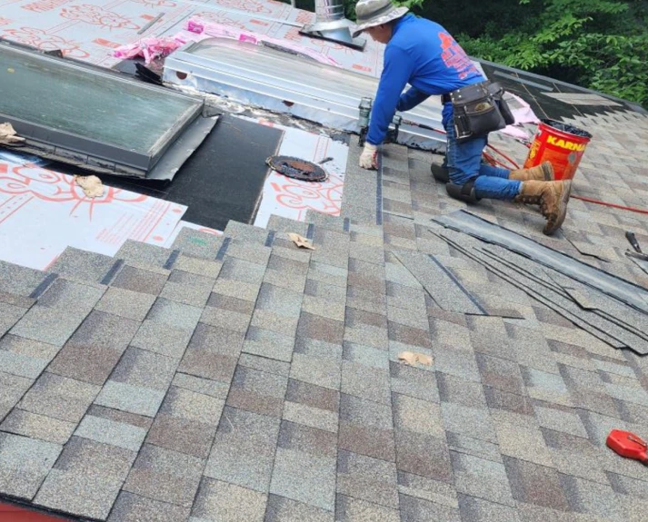 residential roof repaired